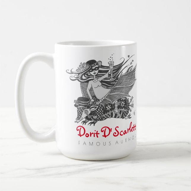 Caneca De Café Autor famoso de Dorit D'Scarlett (Esquerda)