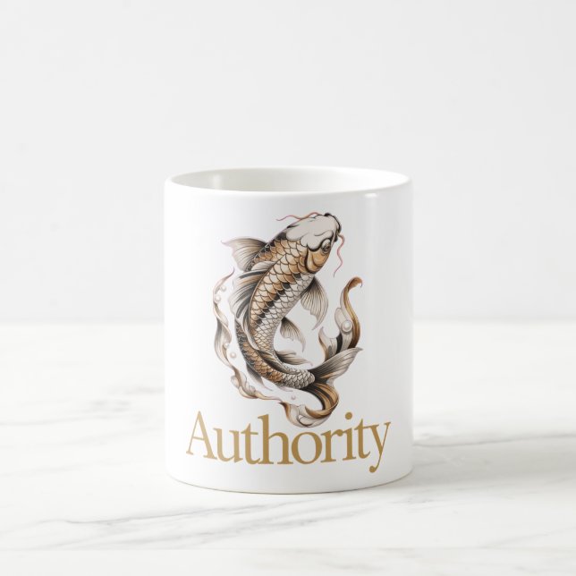 Caneca De Café Autoridade Símbolo de Koi Japonês para Confiança D (Centro)