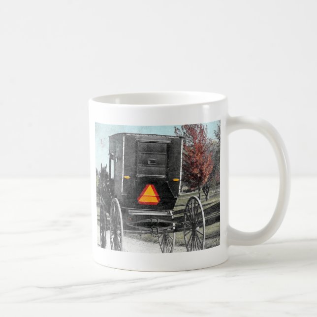 Caneca De Café Autumn Amish Buggy (Direita)