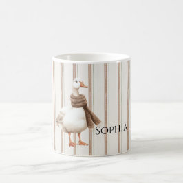 Caneca De Café Autumn Brown Stripes Goose