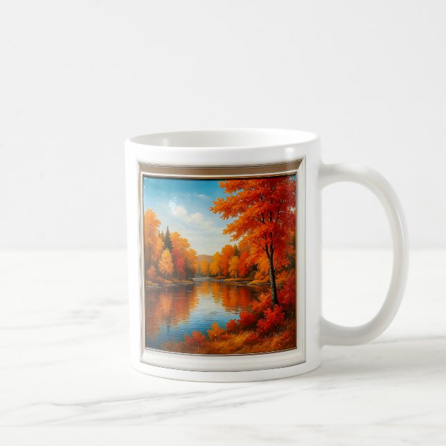 Caneca De Café Autumn Forest Reflections  (Direita)
