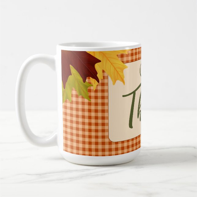 Caneca De Café Autumn Gingham Thankaction Coffee Mug (Esquerda)