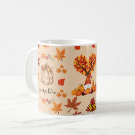 Caneca De Café Autumn Gnome Pumpkin Fall Art Print