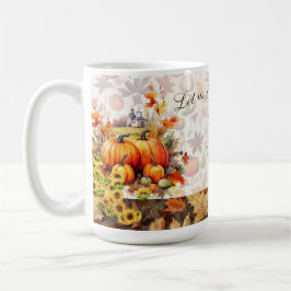 Caneca De Café Autumn Leaves Cai Na Colheita De Ação De Graças