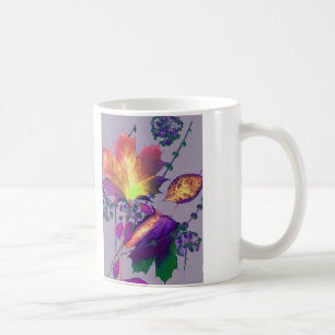 Caneca De Café Autumn Leaves em Lilac