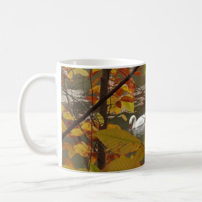 Caneca De Café Autumn Pond com Swan (Esquerda)