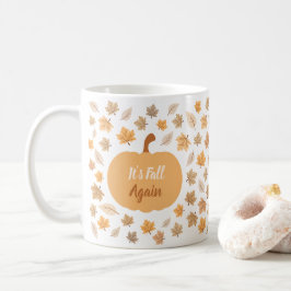 Caneca De Café Autumn Pumpkin Está Caindo Novamente