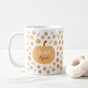 Caneca De Café Autumn Pumpkin Está Caindo Novamente