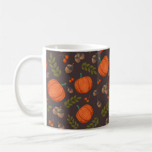 Caneca De Café Autumn Pumpkins e Acorns