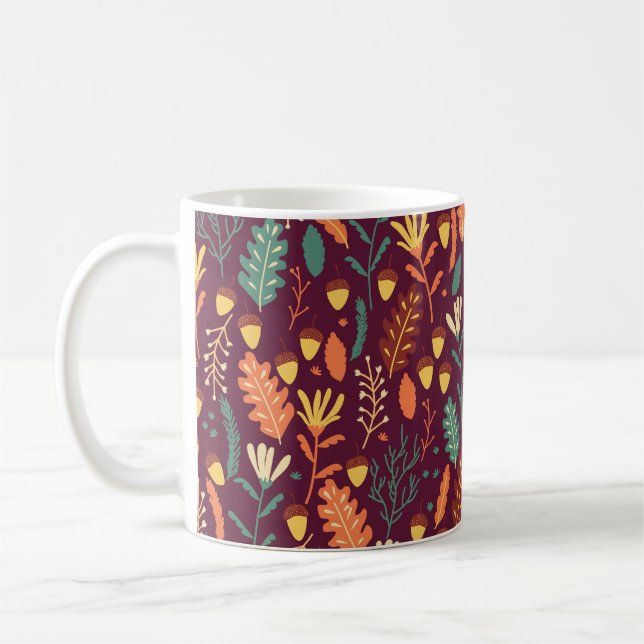Caneca De Café Autumn Red Vintage Motif (Esquerda)