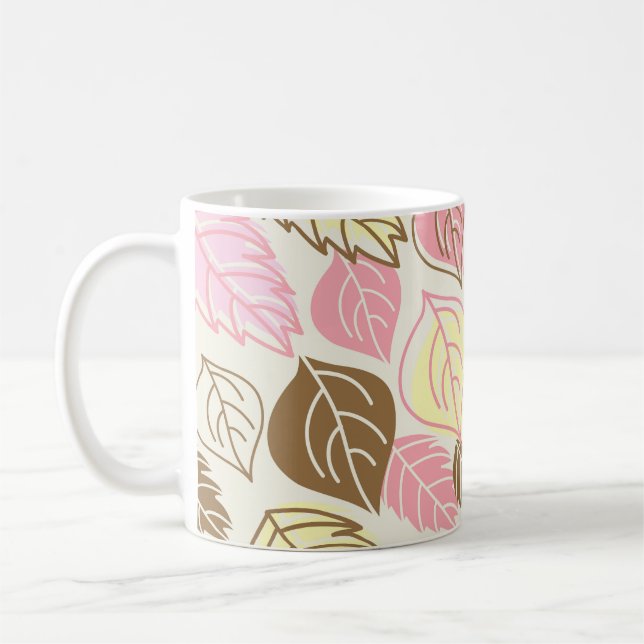 Caneca De Café Autumn Splendor: Leaf Seamless Pattern (Esquerda)