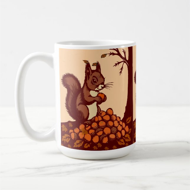 Caneca De Café 🐿️ Autumn Squirrel Classic Coffee Mug (Esquerda)
