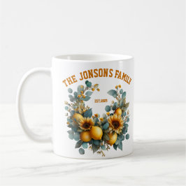 Caneca De Café Autumn Sunflower e Lemons Family Decor
