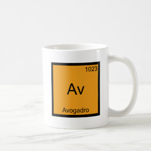 Caneca De Café Av - Avogadro Camiseta de Elemento Divertido de Qu