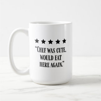 Caneca De Café Avaliação Cinco Estrelas de Chef Engraçado