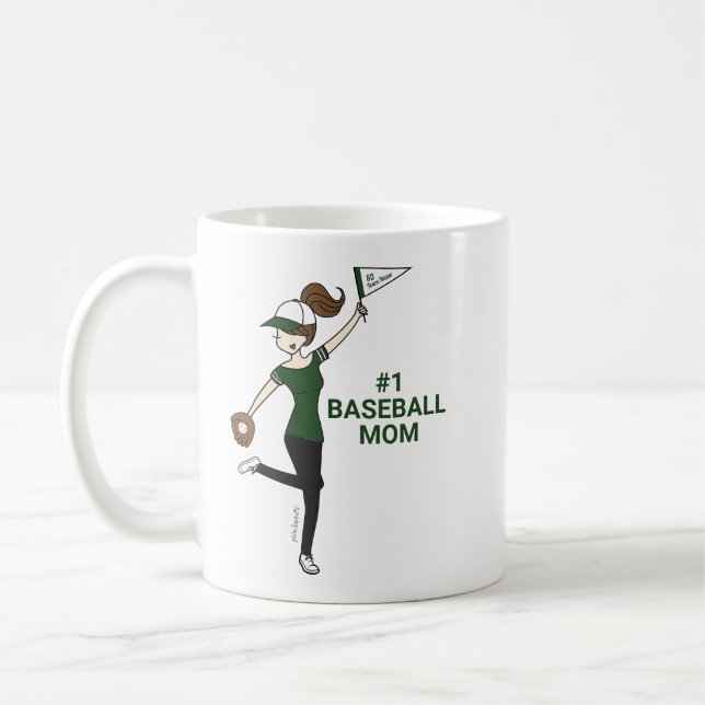 Caneca De Café Avatar Personalizado #1 Baseball Mãe (Esquerda)
