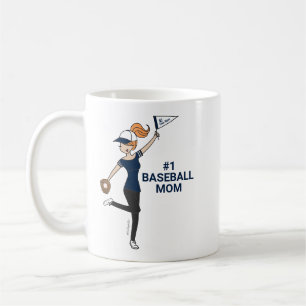 Caneca De Café Avatar Personalizado #1 Baseball Mãe Coffee Mug