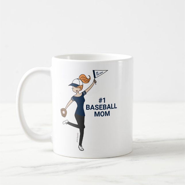 Caneca De Café Avatar Personalizado #1 Baseball Mãe Coffee Mug (Esquerda)