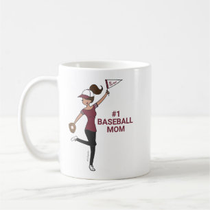 Caneca De Café Avatar Personalizado #1 Baseball Mãe Coffee Mug