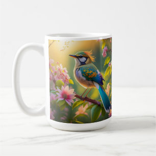 Caneca De Café Ave Fantasia Asa Verde Cabeça Verde