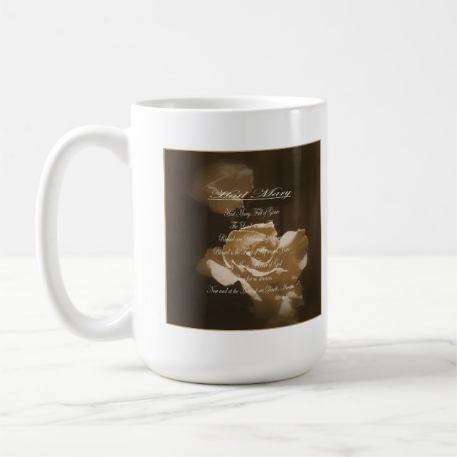 Caneca De Café Ave Mary Prayer (Esquerda)
