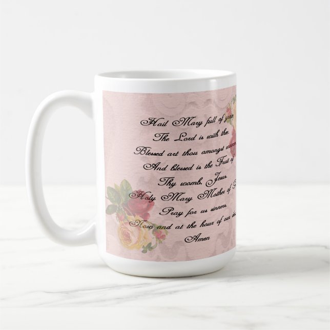 Caneca De Café Ave Mary Prayer (Esquerda)