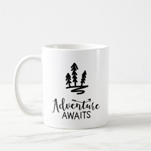 Caneca De Café Aventura Aguarda Floresta de Acampamento
