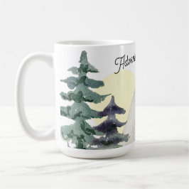 Caneca De Café Aventura Aguarda! Molde das Montanhas de Aquarela