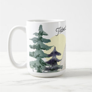 Caneca De Café Aventura Aguarda! Molde das Montanhas de Aquarela