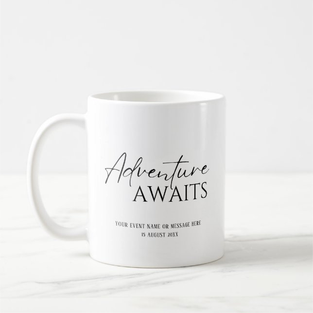 Caneca De Café Aventura aguarda, personalizado (Esquerda)