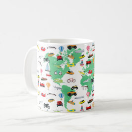 Caneca De Café Aventura aguarda veículos do mapa mundial