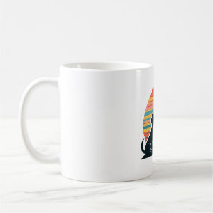 Caneca De Café Aventura Canina Pôr do Sol Retro Arte Cão Saudosis