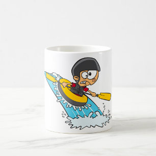 Caneca De Café Aventura de Branca Rafando com Garoto Assustado