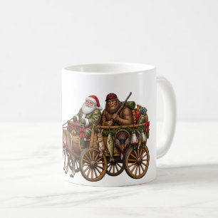 Caneca De Café Aventura de Caça de Natal do Papai Noel Bigfoot Vi