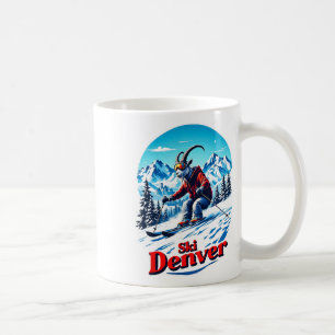 Caneca De Café Aventura de esqui cabra nas montanhas de Denver