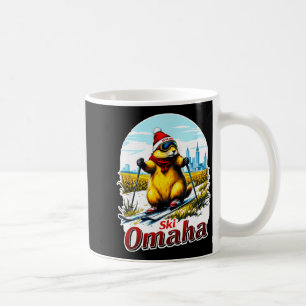 Caneca De Café Aventura de esqui fofa em omaha groundhog prairie