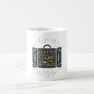 Caneca De Café Aventura de Mala de Viagem Pelo Mundo