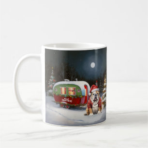 Caneca De Café Aventura de Natal da Caravana Bulldog de Inverno