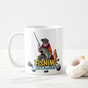 Caneca De Café Aventura de Pesca Final: Captura do Dia!