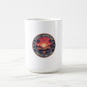 Caneca De Café Aventura de Rua Skateboard & Palma Sol Poente Ruim