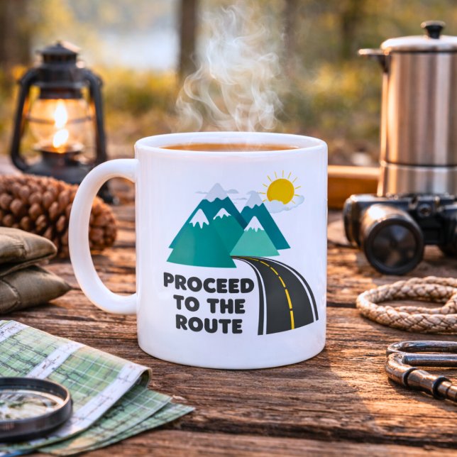 Caneca De Café Aventura de Viagem Divertida (Criador carregado)