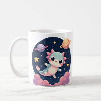 Caneca De Café Aventura Espacial do Axolote Cósmico - Galáxia Kaw