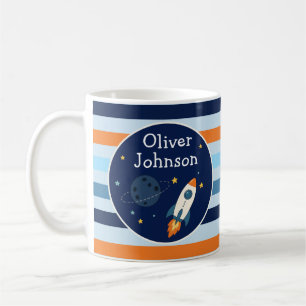 Caneca De Café Aventura Espacial Personalizada de Nave Espacial