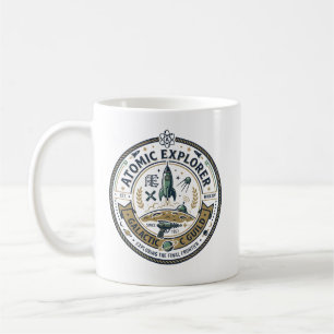 Caneca De Café Aventura Espacial Retrô - Emblema do Foguete Cláss