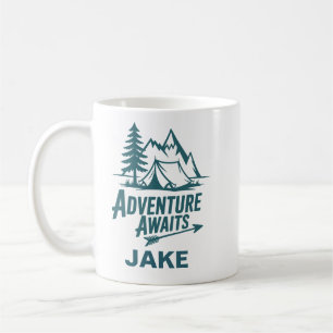 Caneca De Café Aventura Espera Café de Camping Personalizado