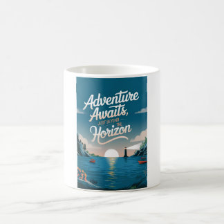 Caneca De Café Aventura espera, logo além do horizonte
