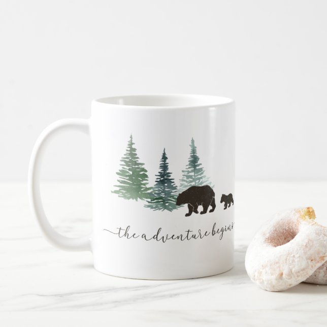 Caneca De Café Aventura inicia mama e bébé café mug (Com Donut)