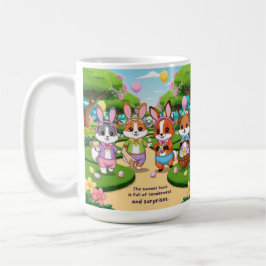 Caneca De Café Aventura Kawaii de Pascua – Animalitos Exploradore