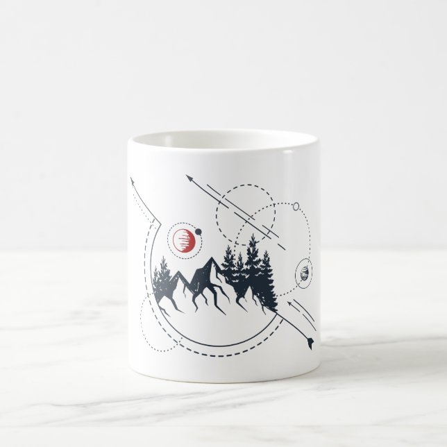 Caneca De Café Aventura para Montanhas Geométricas Modernas (Centro)