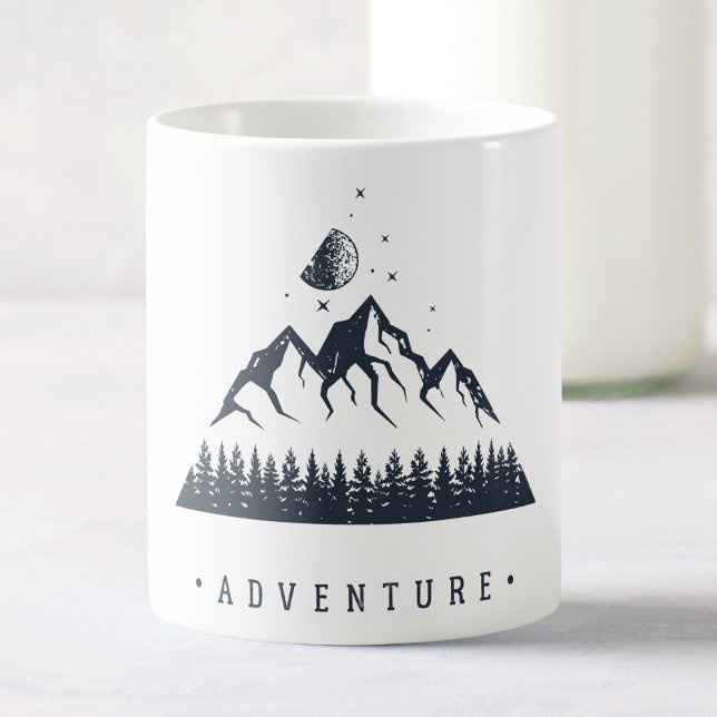 Caneca De Café Aventura para Montanhas Geométricas Modernas (Criador carregado)